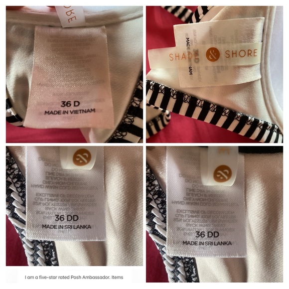 Shade Bundle 36D Tie Neck Gold Clasp Back close Lightly Padded Top *Like NEW* - Picture 4 of 5